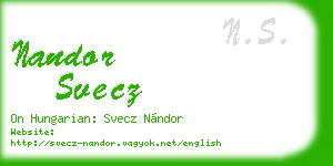 nandor svecz business card